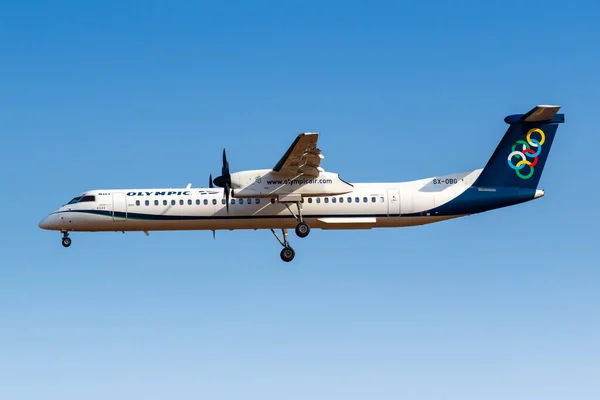 Athens Greece September 2020 Olympic Air Bombardier Dhc 400 Airplane — Stock Photo, Image