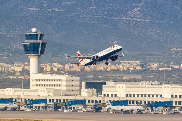 Ateny Grecja Września 2020 British Airways Airbus A321Neo Airplane Athens — Zdjęcie stockowe