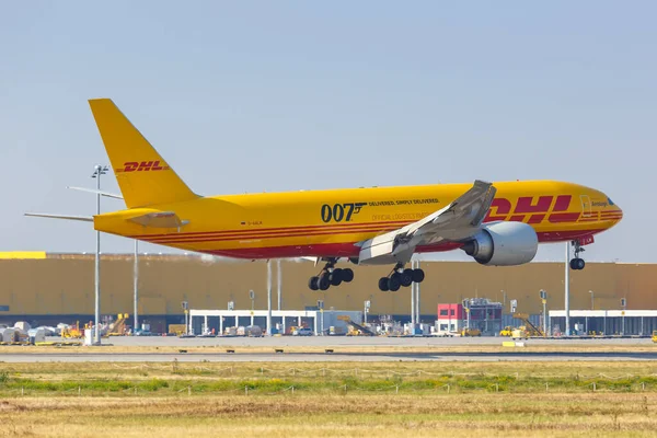 Leipzig Alemanha Agosto 2020 Avião Dhl Boeing 777F Aeroporto Leipzig — Fotografia de Stock