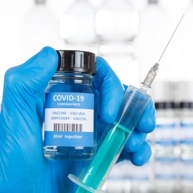 Coronavirus aşı şişesi Corona Virüs COVID-19 Covid aşı şırınga kare şişeleri