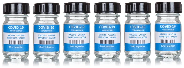 Coronavirus疫苗瓶Corona Virus Covid Covid疫苗分离自白瓶 — 图库照片