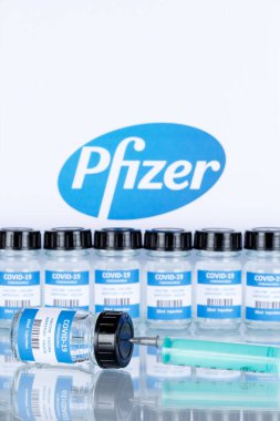 Pfizer Coronavirus Aşısı Corona Virüsü COVID-19 Covid şırıngası Kopya uzay fotokopi şişeleri