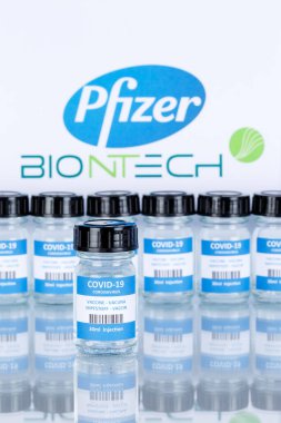 Pfizer Biontech Coronavirus Aşısı Corona Virüsü COVID-19 Covid Aşıları Portre şişeleri