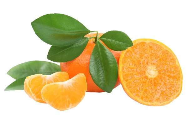 Mandarines Orange Mandarine Fruits Végétaliens Mandarine Mandarines Isolées Sur Fond — Photo
