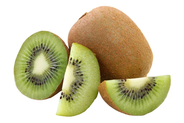 Kiwi Fructe Organice Vegane Izolate Fundal Alb — Fotografie, imagine de stoc