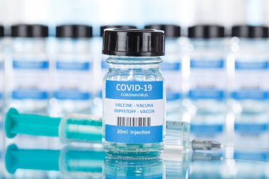 Coronavirus Aşı Şişesi Corona Virüs Şırıngası COVID-19 Covid Aşıları Kopya uzay Şişeleri