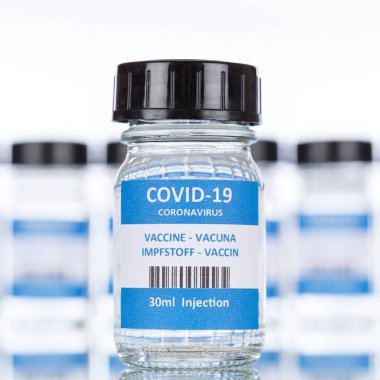 Coronavirus Aşı Şişe Corona Virüs COVID-19 Covid Aşıları Kare Şişeler
