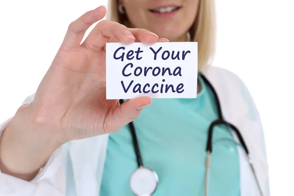 Reciba Vacuna Contra Virus Corona Coronavirus Covid Covid Médico Enfermero — Foto de Stock