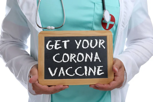 Obtenga Vacuna Contra Virus Corona Coronavirus Covid Covid Médico Con — Foto de Stock