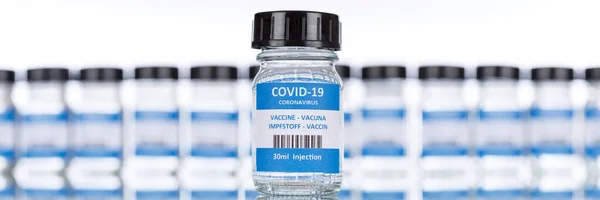 Bouteille Vaccin Contre Coronavirus Virus Corona Covid Vaccins Covidés — Photo