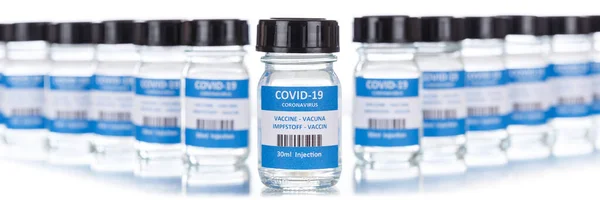 Coronavirus Vaccine bottle Corona Virus COVID-19 Covid vaccines panoramic view bottles