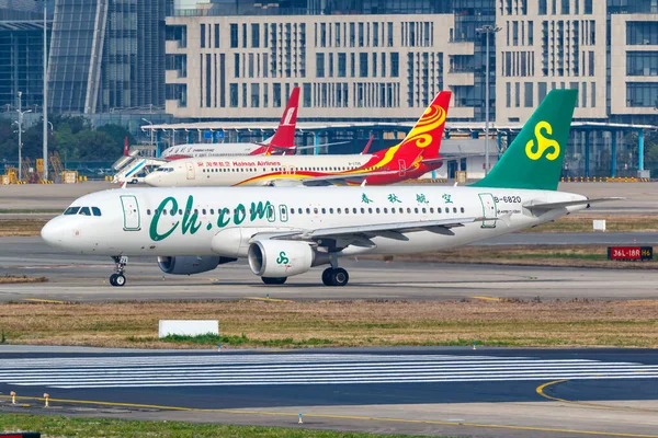 Shanghai China September 2019 Spring Airlines Airbus A320 Airplane Shanghai — Stock Photo, Image