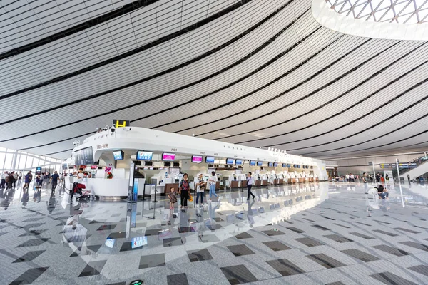 Beijing China Вересня 2019 Beijing Daxing New International Airport Terminal — стокове фото