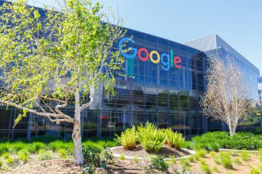 Mountain View, California  April 10, 2019 Google headquarters HQ in Mountain View, California. clipart
