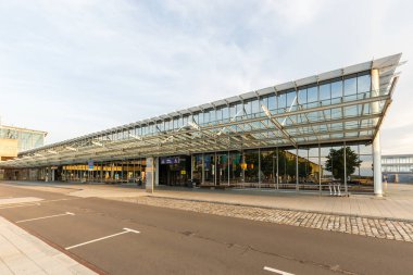 Leipzig, Almanya - 18 Ağustos 2020 Leipzig Halle LEJ Havaalanı.