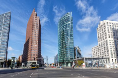 Berlin Skyline Potsdamer Platz Meydanı Almanya 'da