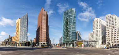 Berlin Skyline Potsdamer Platz Meydanı Almanya 'nın tarihi manzarası