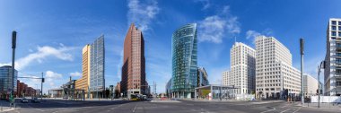 Berlin Skyline Potsdamer Platz Meydanı Almanya 'nın tarihi manzarası