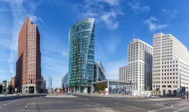 Berlin Skyline Potsdamer Platz Meydanı Almanya 'nın tarihi manzarası