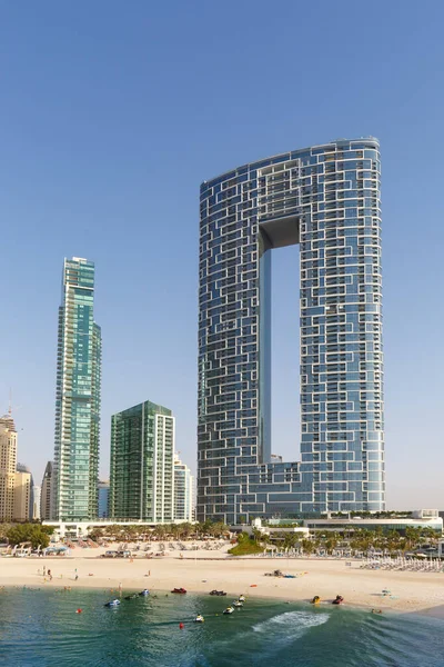 Dubai Jumeirah Beach Jbr Marina Skyline Architecture Buildings Travel Vacation — 스톡 사진