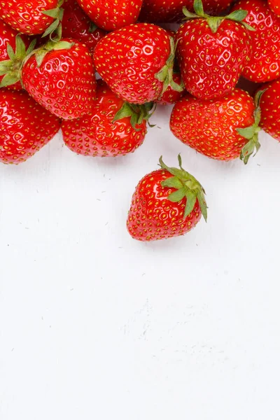 Φράουλες Φρούτα Φρούτα Φράουλα Φρούτα Copyspace Αντίγραφο Χώρο Ένα Ξύλινο — Φωτογραφία Αρχείου