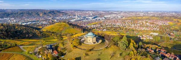 Stuttgart Grabkapelle Mezar Şapeli Wuerttemberg Rotenberg Üzüm Bağları Hava Fotoğrafı — Stok fotoğraf