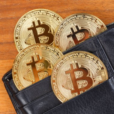 Bir cüzdanda Bitcoin kripto para çevrimiçi ödeme dijital para kripto para iş finans kare bit