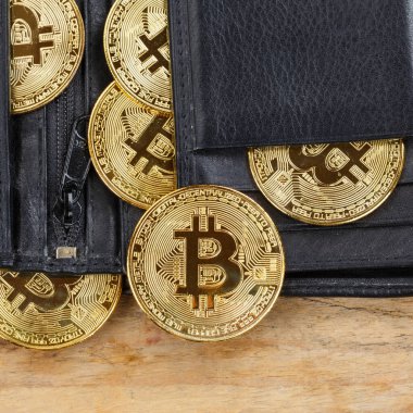 Bir cüzdanda Bitcoin kripto para çevrimiçi ödeme dijital para kripto para iş finans kare bit