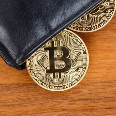 Bir cüzdanda Bitcoin kripto para çevrimiçi ödeme dijital para kripto para iş finans kare bit
