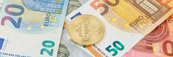 Bitcoin Criptomoeda Pagamento Online Pagar Dinheiro Digital Criptomoeda Euro Business — Fotografia de Stock