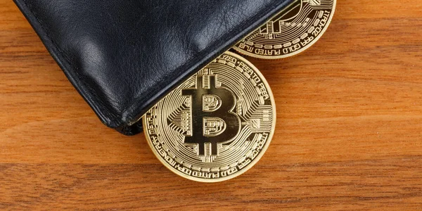 Bitcoin Wallet Crypto Currency Paying Online Pay Digital Money Cryptocurrency — Stock Photo, Image