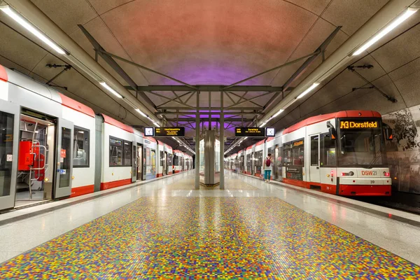 Dortmund Duitsland Augustus 2020 Dortmund Metro Stadtbahn Metrostation Unionstrasse Duitsland — Stockfoto