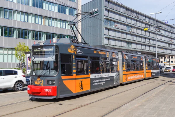 Nuremberg Almanya Nisan 2021 Tramvay Ana Ulaşım Istasyonu Hauptbahnhof Nuremberg — Stok fotoğraf