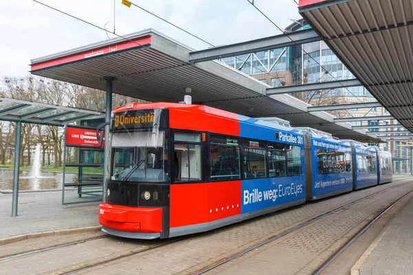 Bremen Alemanha Abril 2021 Tram Aeg Adtranz Gt8N Transporte Público — Fotografia de Stock