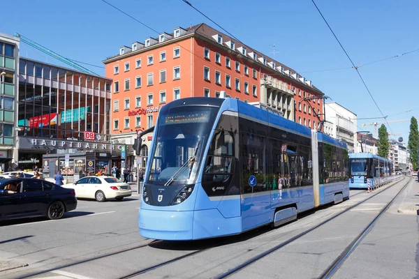 München Tyskland Juni 2021 Spårvagn Siemens Avenio Spårvagn Kollektivtrafik Vid — Stockfoto