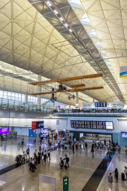 Hong Kong, Çin - 20 Eylül 2019 Hong Kong Havaalanı Terminali.