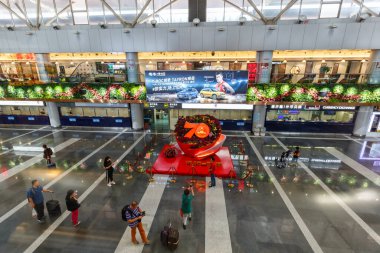 Pekin, Çin - 1 Ekim 2019 Pekin Başkent Havalimanı Terminal 2 (PEK).