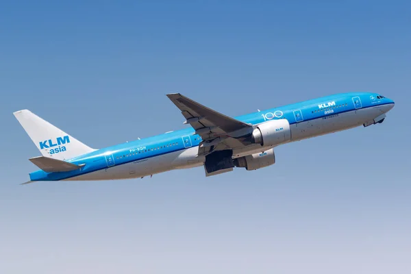 Гонконг Китай Вересня 2019 Літак Klm Asia Boeing 777 200Er — стокове фото