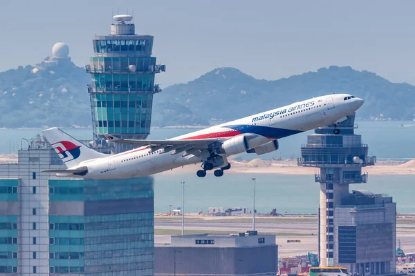 Hong Kong Çin Eylül 2019 Malezya Havayolları Airbus A330 300 — Stok fotoğraf