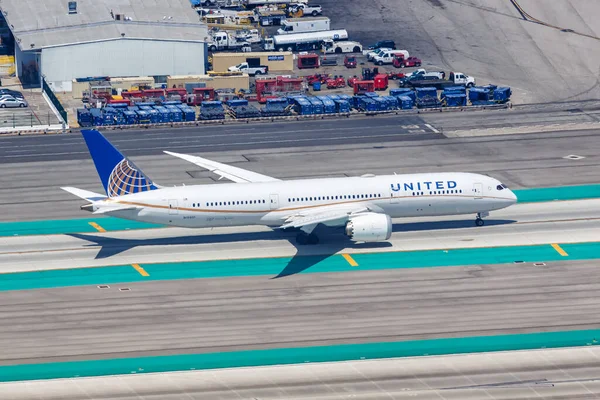 Los Angeles Califórnia Abril 2019 Vista Aérea Avião United Airlines — Fotografia de Stock