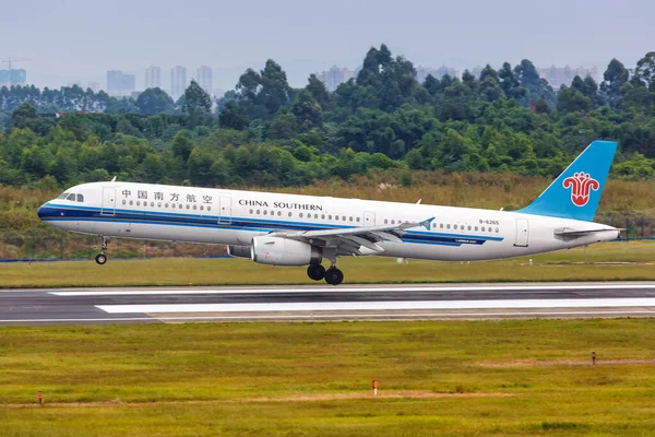 Chengdu China September 2019 China Southern Airlines Airbus A321 Airplane — Stock Photo, Image