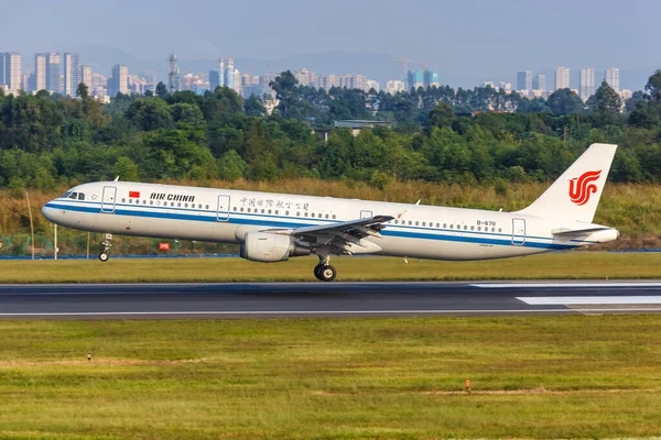 9月22 2019中国の成都双流空港 Ctu での中国航空中国エアバスA321飛行機 — ストック写真