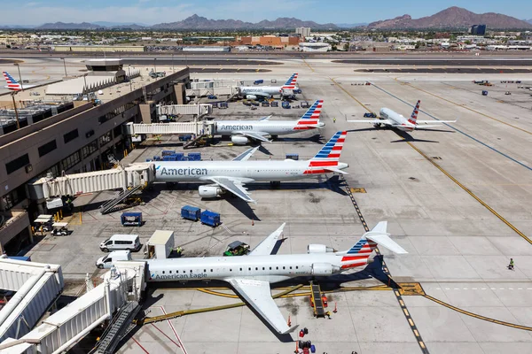 Phoenix Arizona April 2019 American Airlines Αεροπλάνα Στο Αεροδρόμιο Phoenix — Φωτογραφία Αρχείου