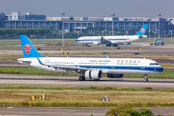 광저우 2019 항공에어 A321Neo Aircraft Guangzhou Baiyun Airport Can China — 스톡 사진