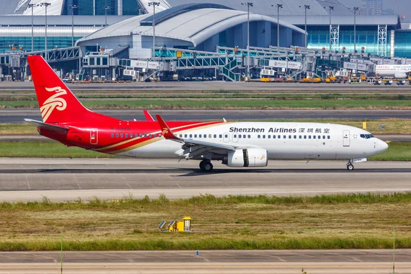 Guangzhou Çin Eylül 2019 Shenzhen Havayolları Boeing 737 800 Uçağı — Stok fotoğraf