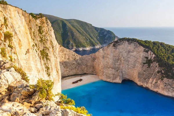 Isola Zante Grecia Naufragio Navagio Spiaggia Viaggi Vacanze — Foto Stock