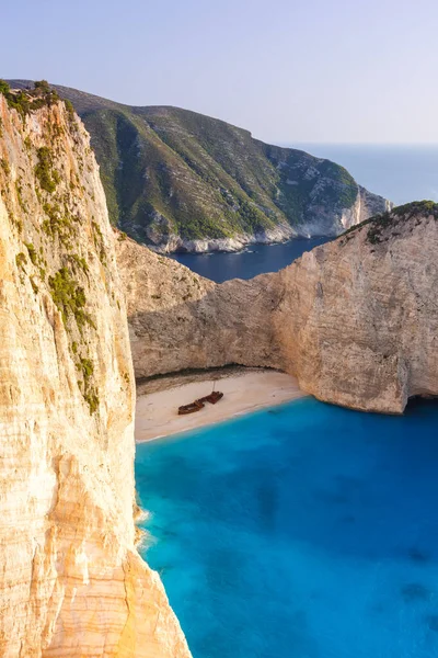 Isola Zante Grecia Naufragio Navagio Spiaggia Viaggi Formato Ritratto Viaggi — Foto Stock