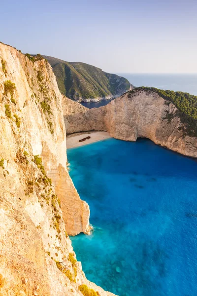 Viaggi Isola Zante Grecia Naufragio Navagio Spiaggia Estate Vacanze Formato — Foto Stock