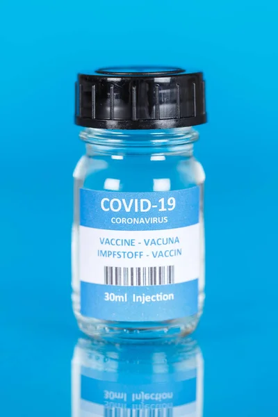 Flacone Vaccino Coronavirus Virus Corona Covid Flaconi Formato Verticale Con — Foto Stock