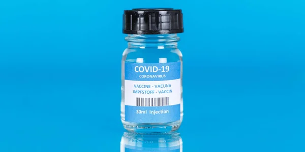 Coronavirus疫苗瓶Corona Virus Covid Covid疫苗横幅瓶 — 图库照片